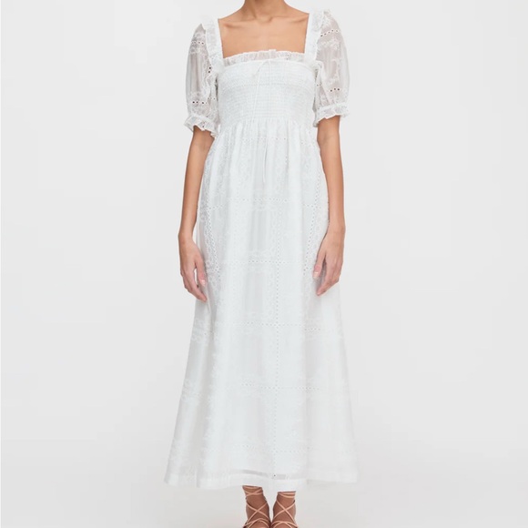 Hill House Home The Scarlett Nap Dress XS (NWT) - White Patchwork Organza - Picture 4 of 17